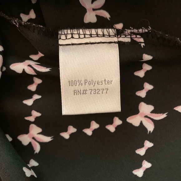 LC Lauren Conrad Black & White Bow Print Sleeveless Top Size S Tie Back - Picture 7 of 7